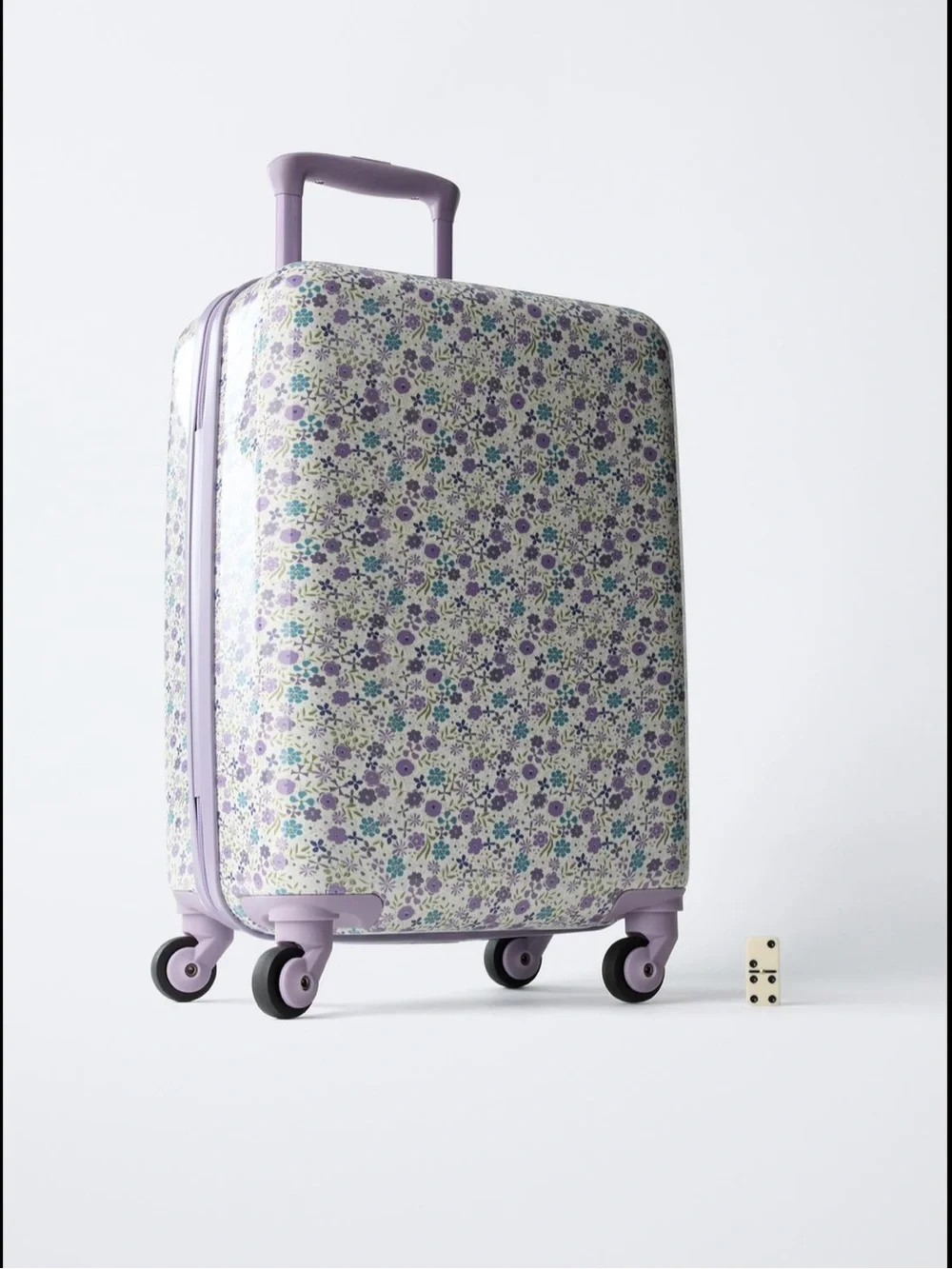 Zara Floral Print Carry-On Luggage in Lavender